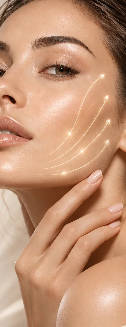 Viso luminoso, illustrazione del trattamento anti-age
