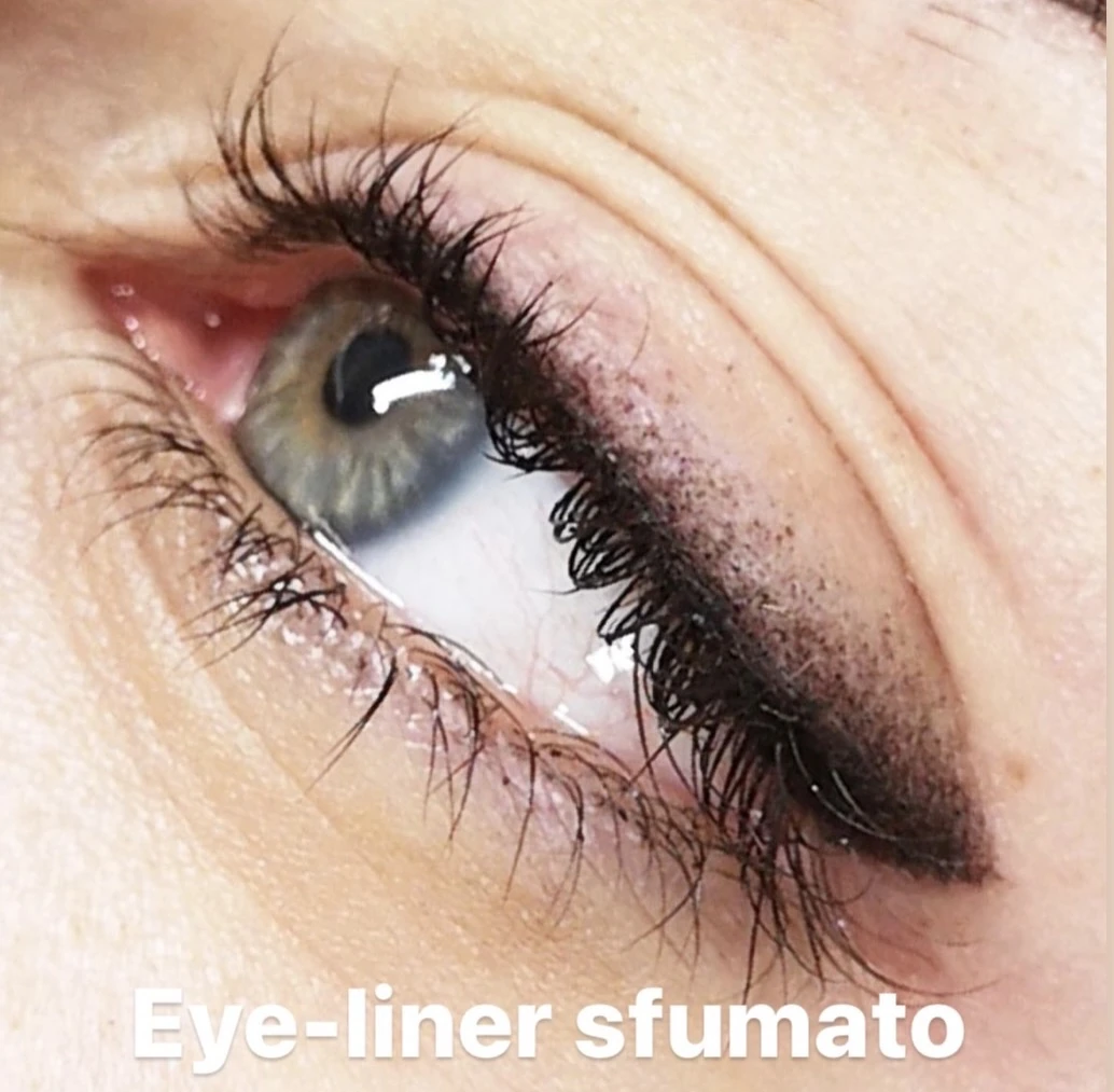 Foto reale di eyeliner sfumato eseguito presso O&K Beauty Studio