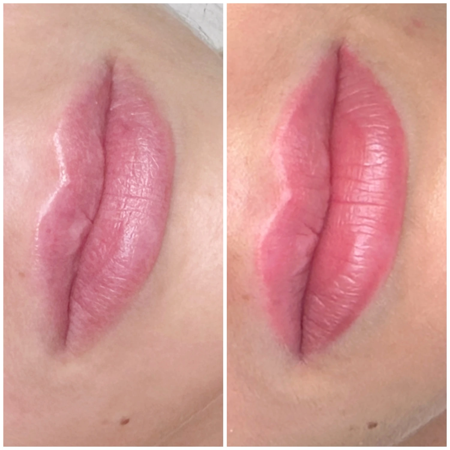 Confronto fotografico originale di trucco permanente labbra O&K Beauty Studio